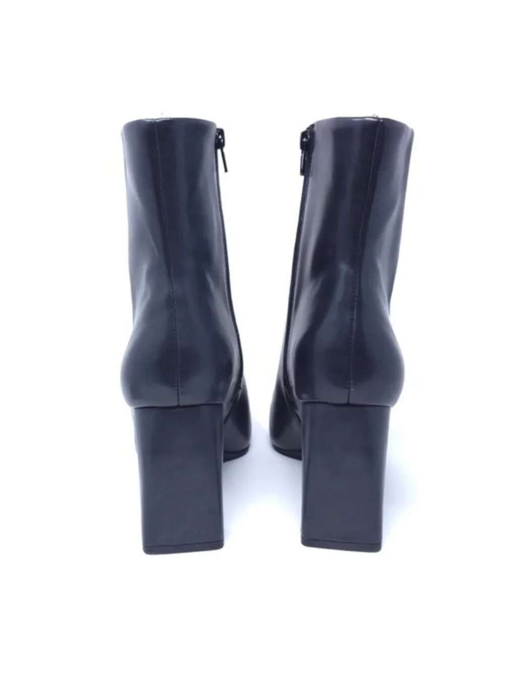New INC Odelyap Black Faux Leather Square Toe Ankle Booties Women’s 11M